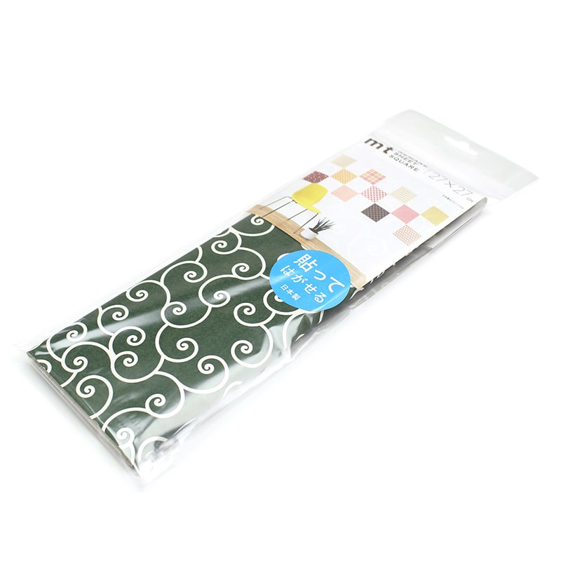 カモ井加工紙 mt casa リメイクシートスクエア 唐草文様・深緑 MTCARS049 1枚（ご注文単位1枚）【直送品】