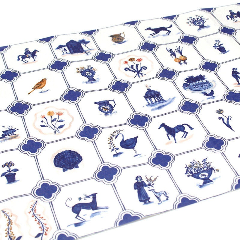 カモ井加工紙 mt casa リメイクシート ポーリー・ファーン Blue Tile MTCARPF01 1枚(ご注文単位1枚)【直送品】