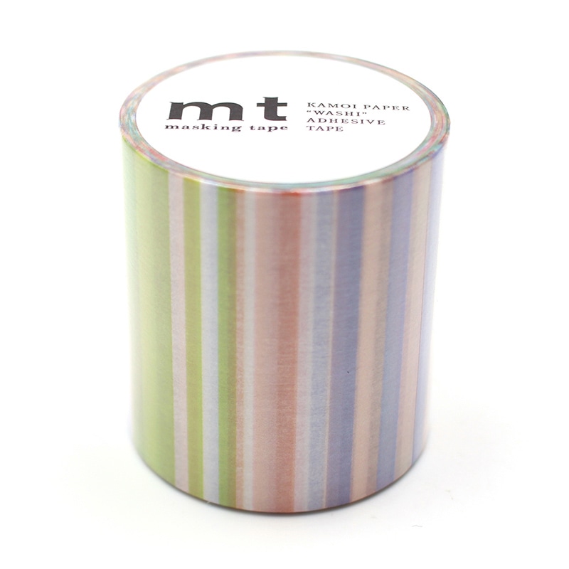 カモ井加工紙 マスキングテープ mt 1P マルチボーダーパステル MT5W5121 1巻（ご注文単位1巻）【直送品】