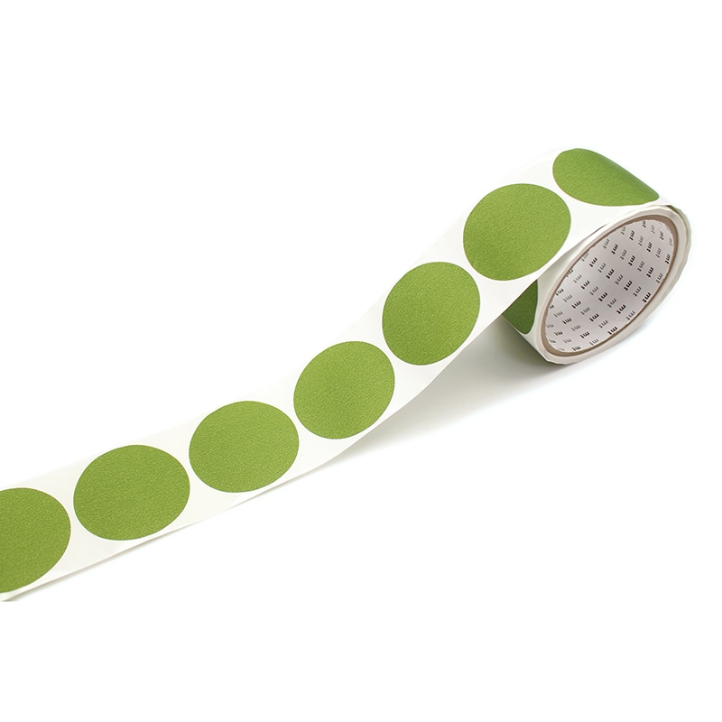 カモ井加工紙 丸シールロール 100枚 マットオリーブグリーン MTSEAR01 1個(ご注文単位1個)【直送品】