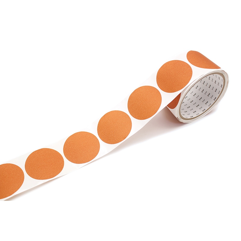 カモ井加工紙 丸シールロール 100枚 マットバーントオレンジ MTSEAR04 1個(ご注文単位1個)【直送品】