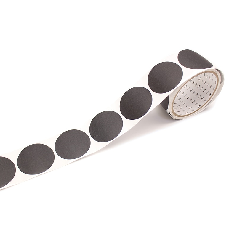 カモ井加工紙 丸シールロール 100枚 マットブラック MTSEAR06 1個(ご注文単位1個)【直送品】