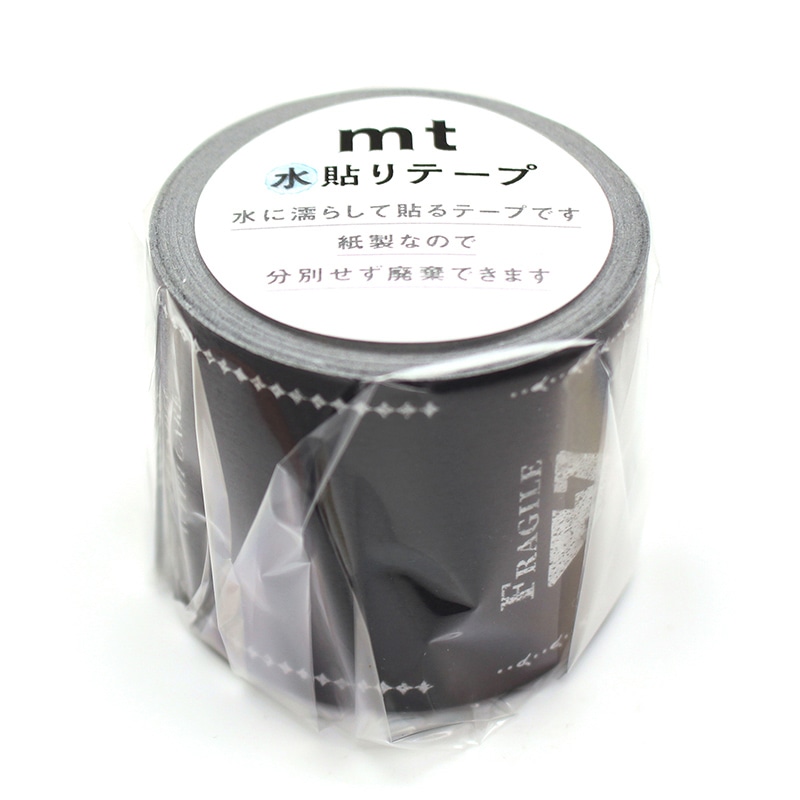 カモ井加工紙 水貼りテープ mt ヴィンテージケアマーク ブラック MTGAMT07 1巻(ご注文単位1巻)【直送品】