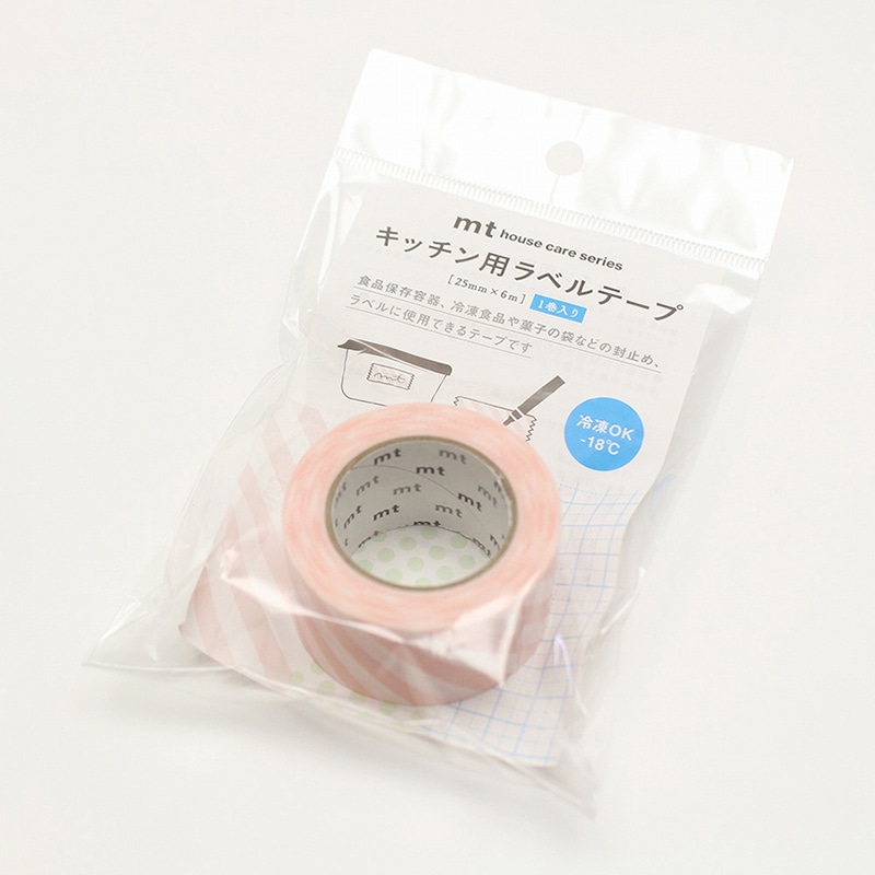 カモ井加工紙 mt キッチン用ラベルテープ ストライプ・ピンク MTHOU014 1個（ご注文単位1個）【直送品】