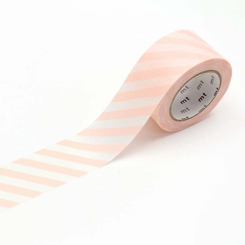 カモ井加工紙 mt キッチン用ラベルテープ ストライプ・ピンク MTHOU014 1個(ご注文単位1個)【直送品】