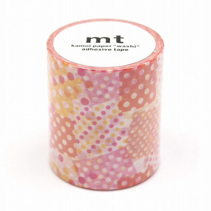 カモ井加工紙 マスキングテープ mt 1P ネガポジドット・ピンク MT5W422 1巻(ご注文単位1巻)【直送品】