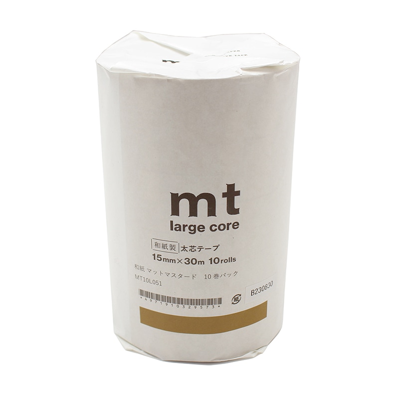 カモ井加工紙 マスキングテープ　mt　large　core 10巻　和紙　マットマスタード MT10L051 1パック（ご注文単位1パック）【直送品】