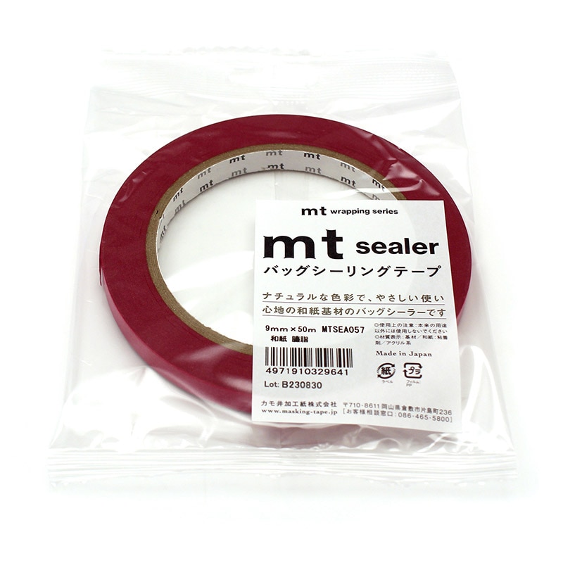 カモ井加工紙 バッグシーラーテープ mt sealer 和紙 臙脂 MTSEA057 1巻(ご注文単位1巻)【直送品】