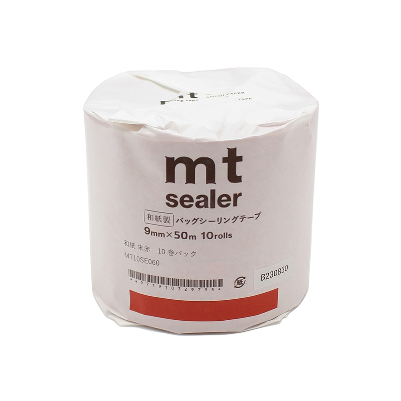 カモ井加工紙 バッグシーラーテープ mt sealer 10巻 和紙 朱赤 MT10SE060 1パック(ご注文単位1パック)【直送品】