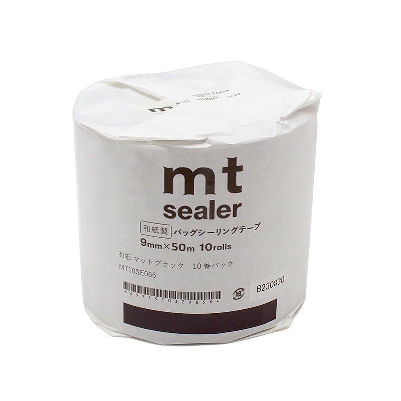 カモ井加工紙 バッグシーラーテープ　mt　sealer 10巻　和紙　マットブラック MT10SE066 1パック（ご注文単位1パック）【直送品】
