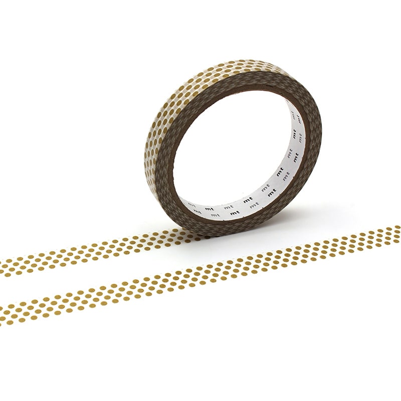 カモ井加工紙 マスキングテープ mt large core ドット・金 強粘着 MT01L073 1巻(ご注文単位1巻)【直送品】