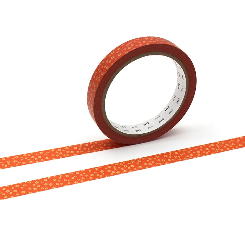 カモ井加工紙 マスキングテープ mt large core ねじり梅・赤橙 強粘着 MT01L074 1巻(ご注文単位1巻)【直送品】