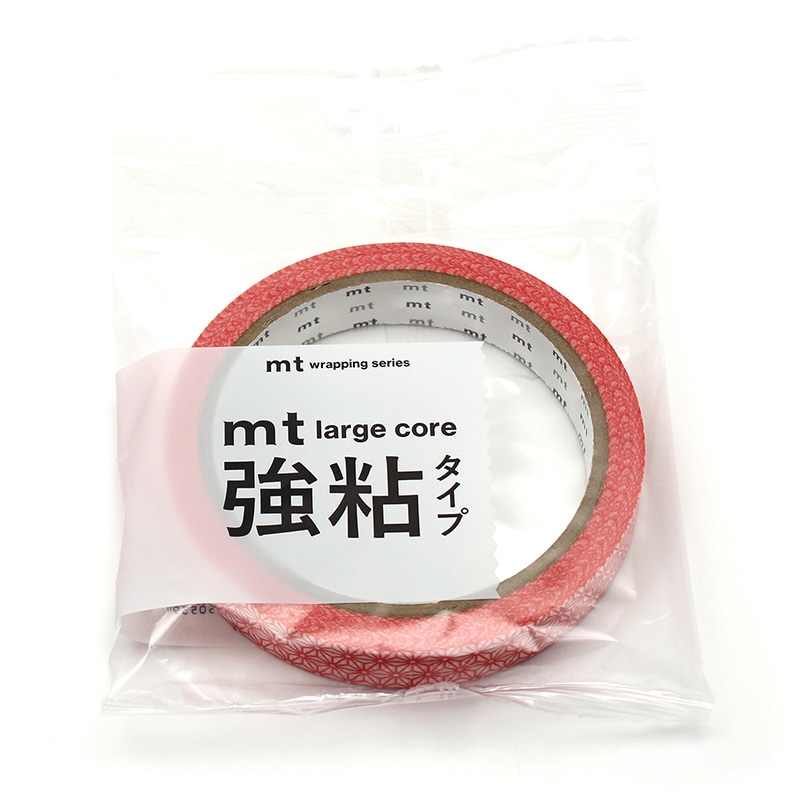 カモ井加工紙 マスキングテープ　mt　large　core 麻の葉・朱赤　強粘着 MT01L075 1巻（ご注文単位1巻）【直送品】