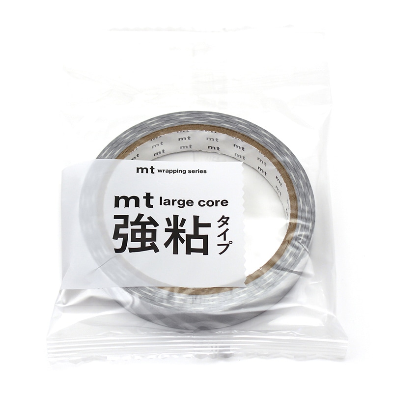 カモ井加工紙 マスキングテープ　mt　large　core ストライプ・銀　強粘着 MT01L076 1巻（ご注文単位1巻）【直送品】