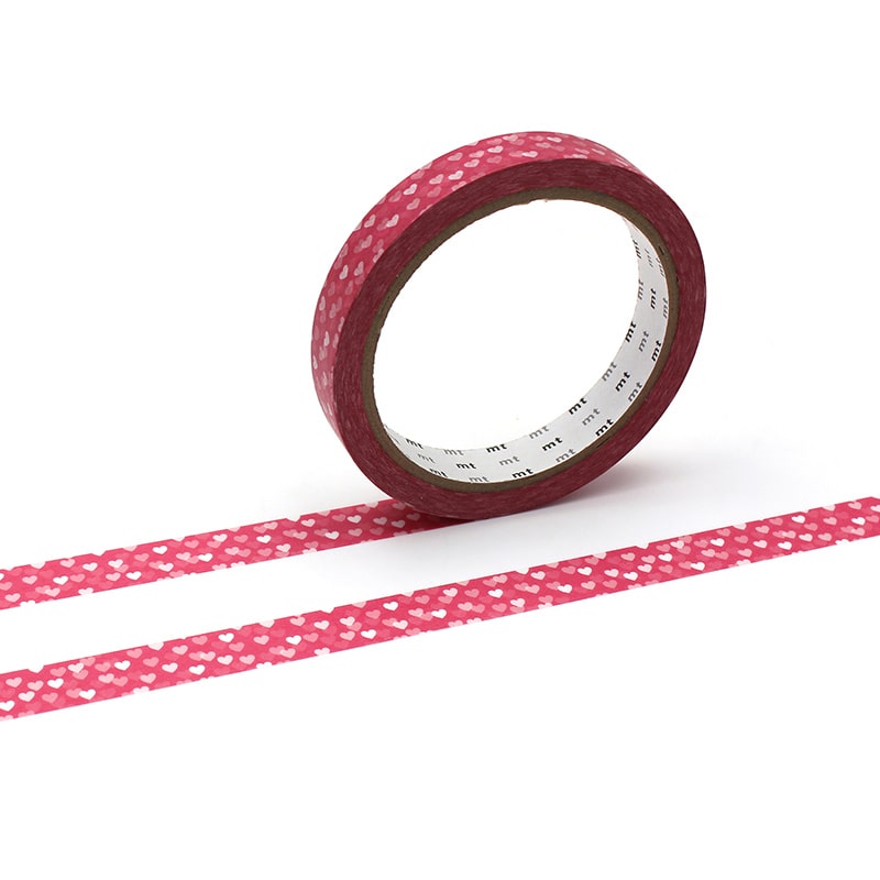 カモ井加工紙 マスキングテープ mt large core ハート・スポット 強粘着 MT01L078 1巻(ご注文単位1巻)【直送品】