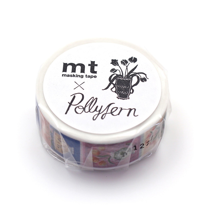 カモ井加工紙 マスキングテープ mt ポーリー・ファーン Flower MTPOLL01 1巻（ご注文単位1巻）【直送品】