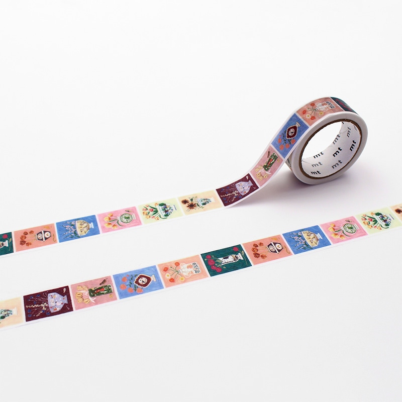 カモ井加工紙 マスキングテープ mt ポーリー・ファーン Flower MTPOLL01 1巻(ご注文単位1巻)【直送品】