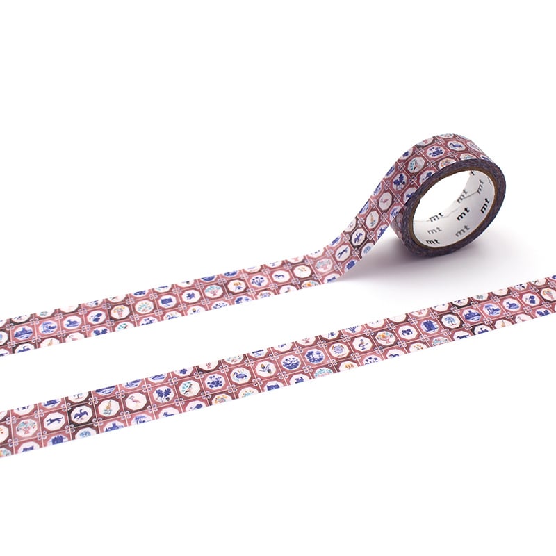 カモ井加工紙 マスキングテープ mt ポーリー・ファーン Tile MTPOLL03 1巻(ご注文単位1巻)【直送品】