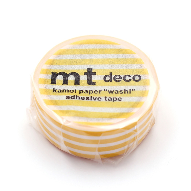 カモ井加工紙 マスキングテープ mt 1P ボーダー・たんぽぽ MT01D581 1巻（ご注文単位1巻）【直送品】