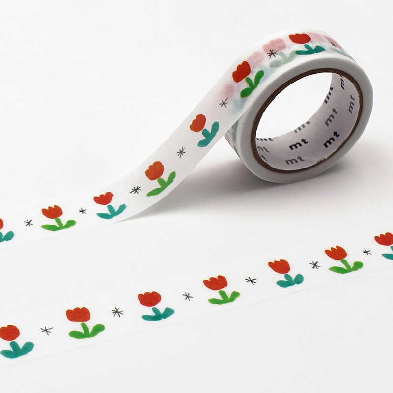 カモ井加工紙 マスキングテープ mt×松林誠 チューリップ MTMATU02 1巻(ご注文単位1巻)【直送品】