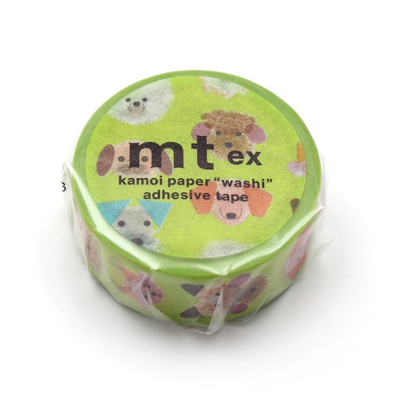 カモ井加工紙 マスキングテープ mt ex わんこのおかお MTEX1P255 1巻（ご注文単位1巻）【直送品】