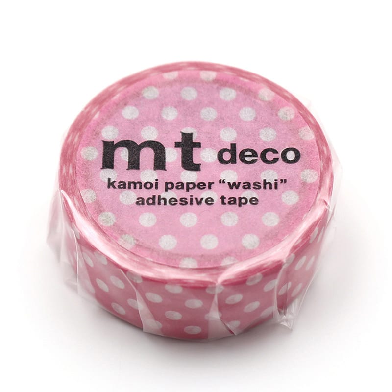 カモ井加工紙 マスキングテープ mt deco 1P ドット・オーロラピンク MT01D589 1巻（ご注文単位1巻）【直送品】