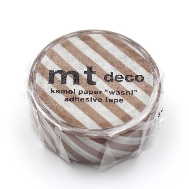 カモ井加工紙 マスキングテープ mt deco 1P ストライプ・ディープグリーン MT01D597 1巻（ご注文単位1巻）【直送品】