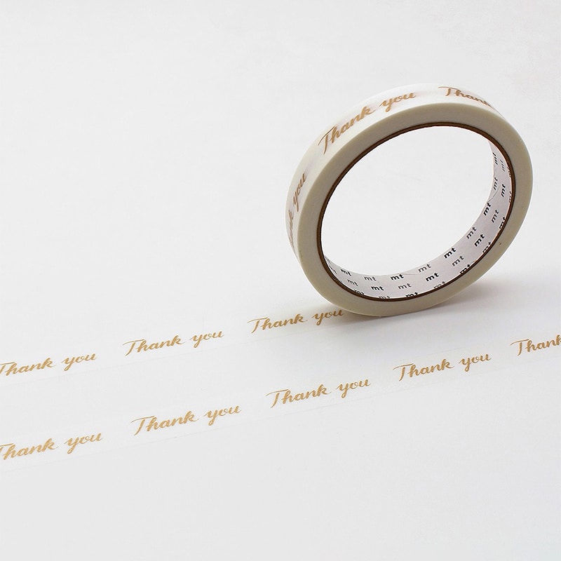 カモ井加工紙 マスキングテープ mt large core 強粘着 1巻 Thank you・金 MT01L091 1巻（ご注文単位1巻）【直送品】