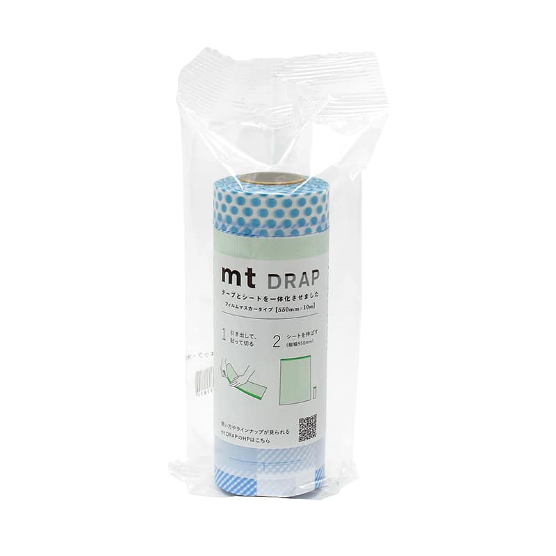 カモ井加工紙 マスキングテープ付フィルムシート mt DRAP ピクニックチェック・水色 MTDRAP12 1個（ご注文単位1個）【直送品】