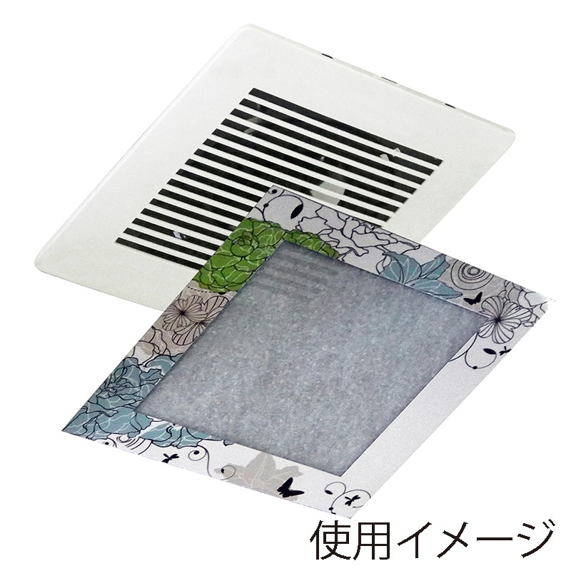 新北九州工業 トイレ・室内換気扇フィルター 20cmタイプ 花柄ブルー 2枚入 E319-FB 1個(ご注文単位1個)【直送品】