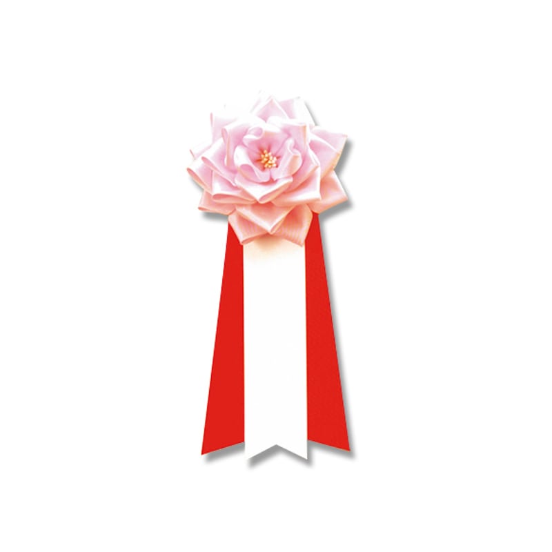 銀鳥産業 徽章リボン 459-237 徽章バラ 中 桃 1個
