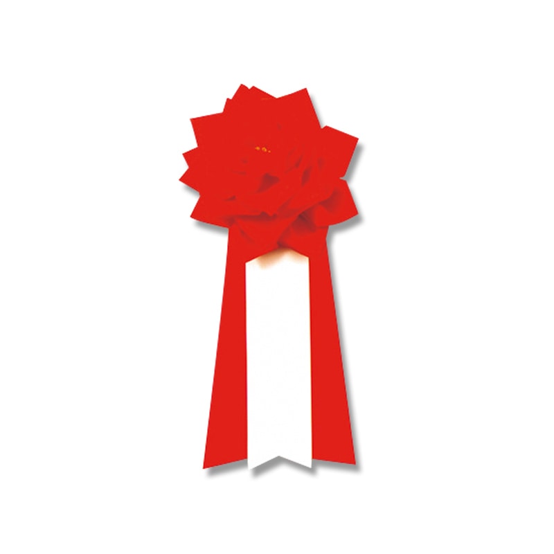 銀鳥産業 徽章リボン 459-240 徽章バラ 大 赤 1個