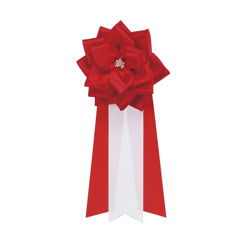 銀鳥産業 徽章リボン キ-4RDN 徽章バラ 中 3枚タレ 赤 1個