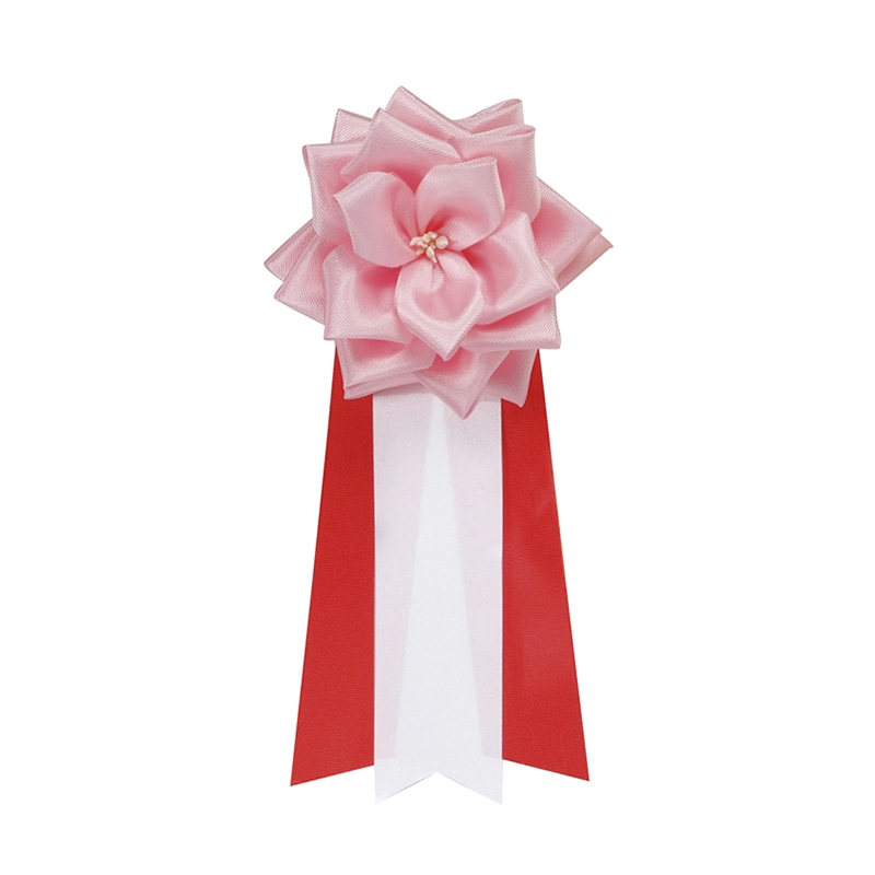 銀鳥産業 徽章リボン キ-4PKN 徽章バラ 中 3枚タレ 桃 1個