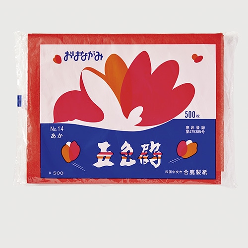 五色鶴 おはながみ あか No.14 500枚/束