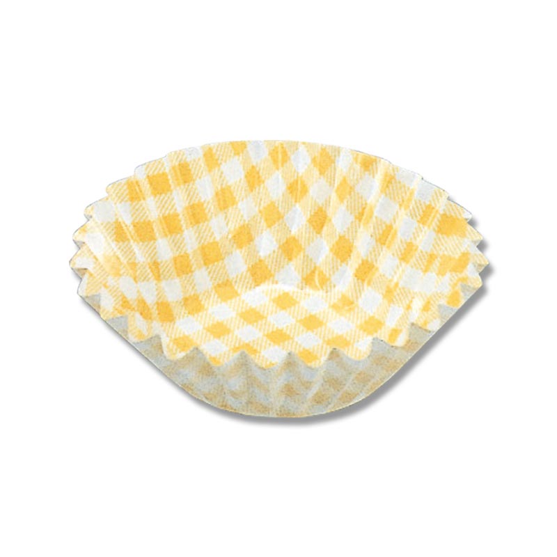 UACJ製箔 おかずケース 6号深口 黄色チェック 1本(250枚入)