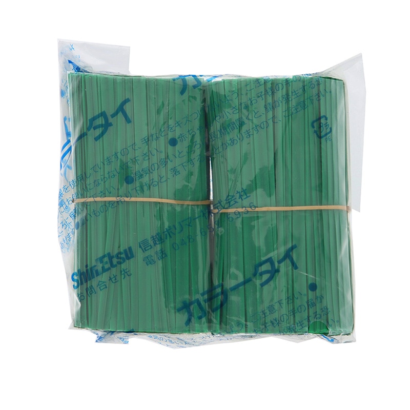 信越ポリマー カラータイ 4mm幅×8cm 緑 1000本/束