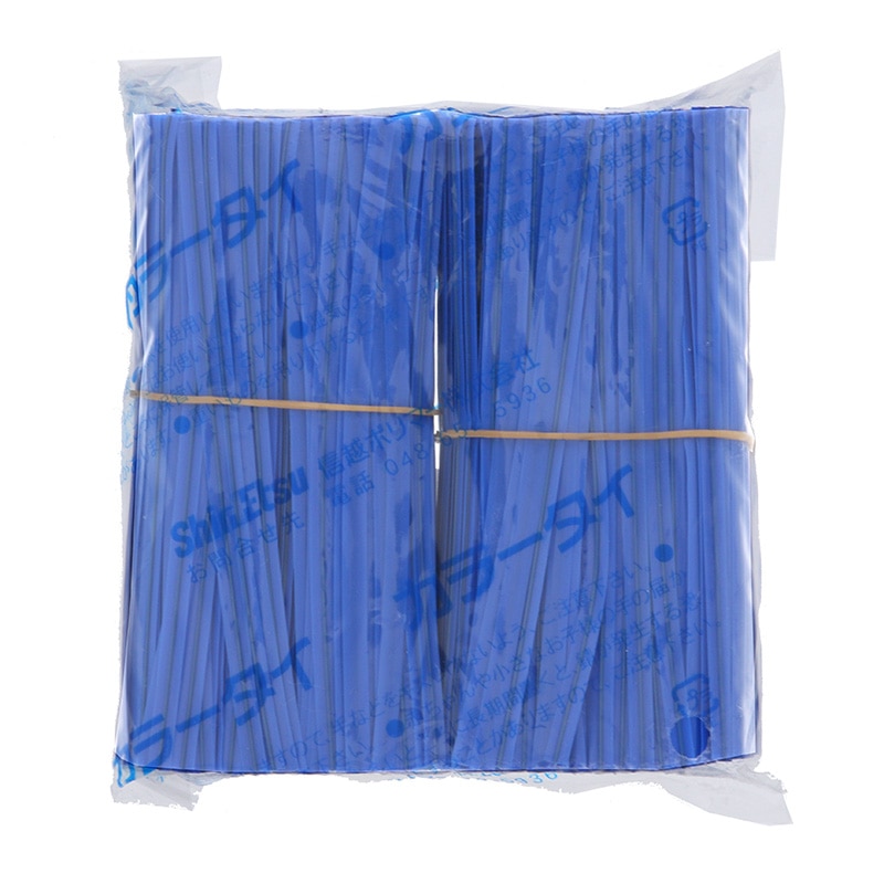 信越ポリマー カラータイ 4mm幅×10cm 青 1000本/束