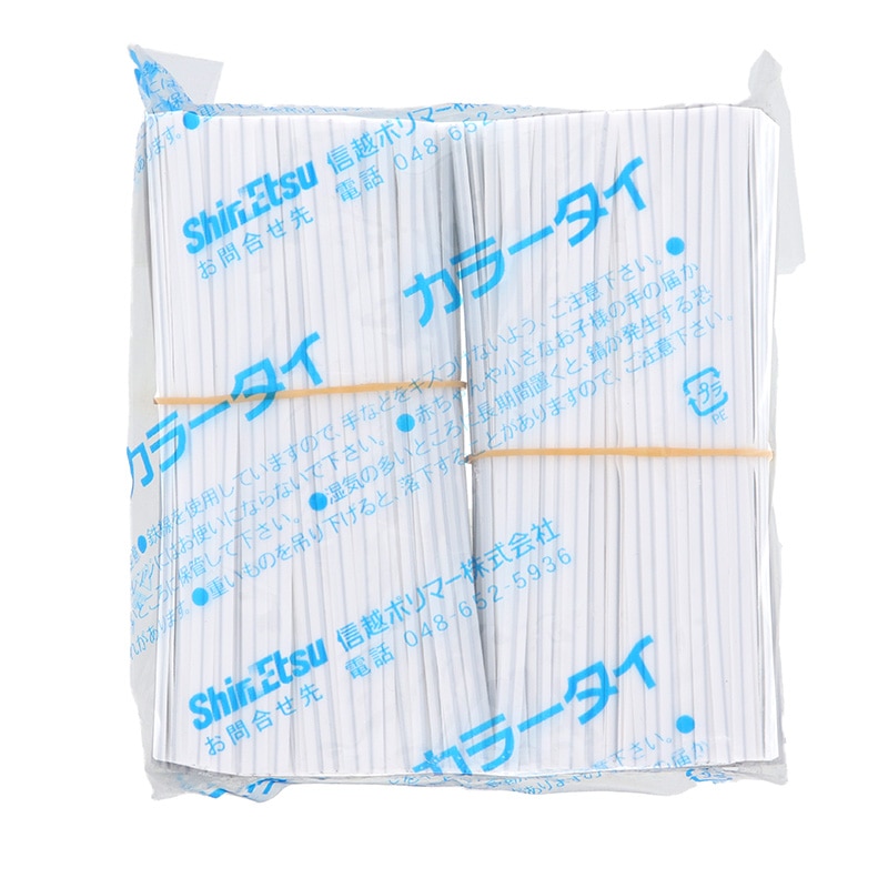 信越ポリマー カラータイ 4mm幅×10cm 白 1000本/束