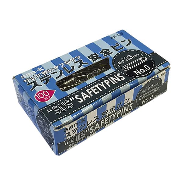 サンケーキコム ステンレス安全ピン No.0 23mm 100本箱入 AN-0S 1箱（ご注文単位10箱）【直送品】