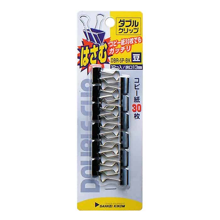 サンケーキコム ダブルクリップ ブラック 豆 12個パック DBR-5P-BK 1パック（ご注文単位10パック）【直送品】