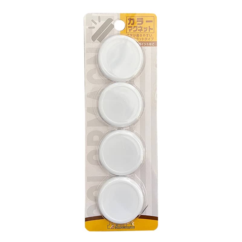 サンケーキコム カラーマグネットSP φ40mm 白 4個パック CMRS-40-WH 1パック（ご注文単位10パック）【直送品】