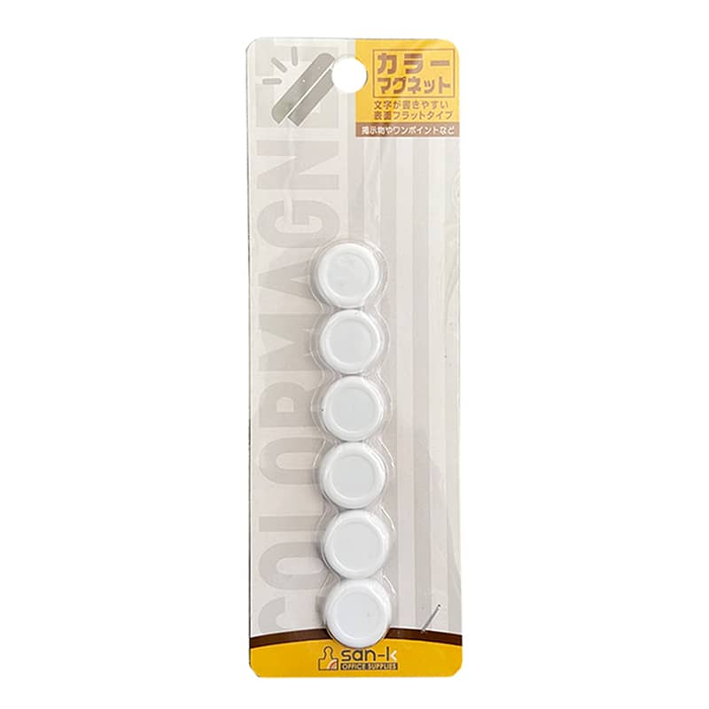 サンケーキコム カラーマグネットSP φ20mm 白 6個パック CMRS-20-WH 1パック（ご注文単位10パック）【直送品】
