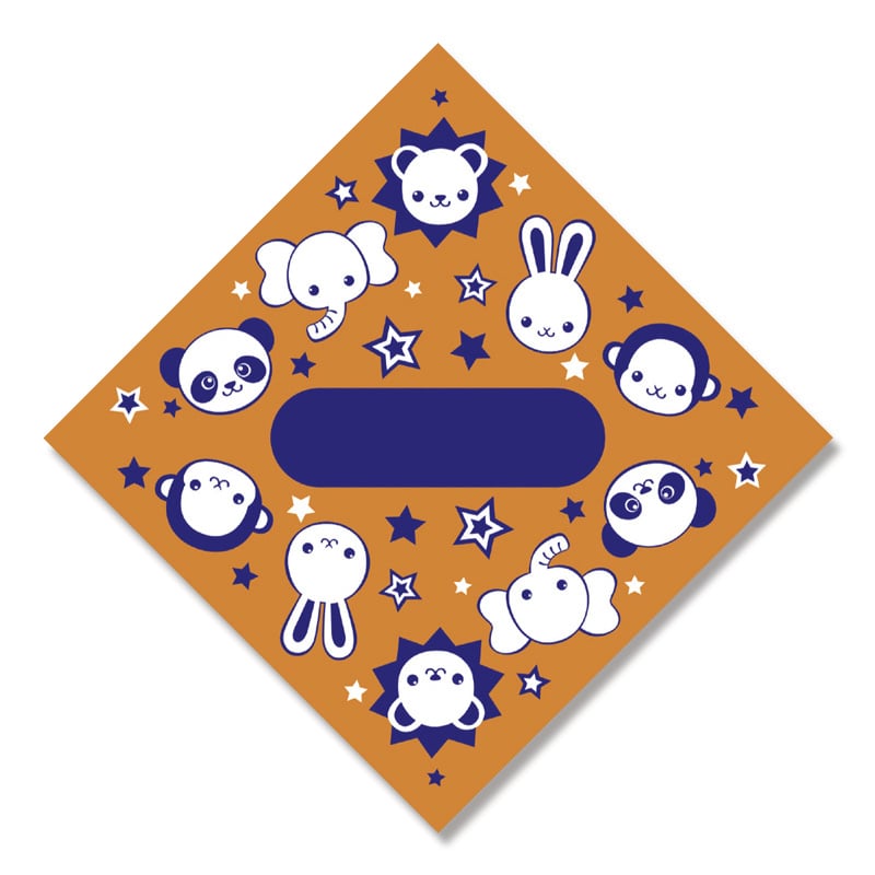 ササガワ 三角くじ デザインくじ 100枚袋入 裏白無地(貼りなし) 5-813 アニマル 1冊(ご注文単位1冊)【直送品】