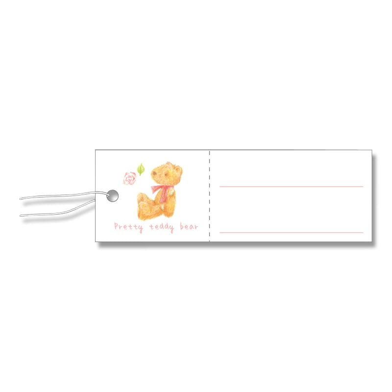 ササガワ パック入提札 長型 ベア 19-705 50枚/袋