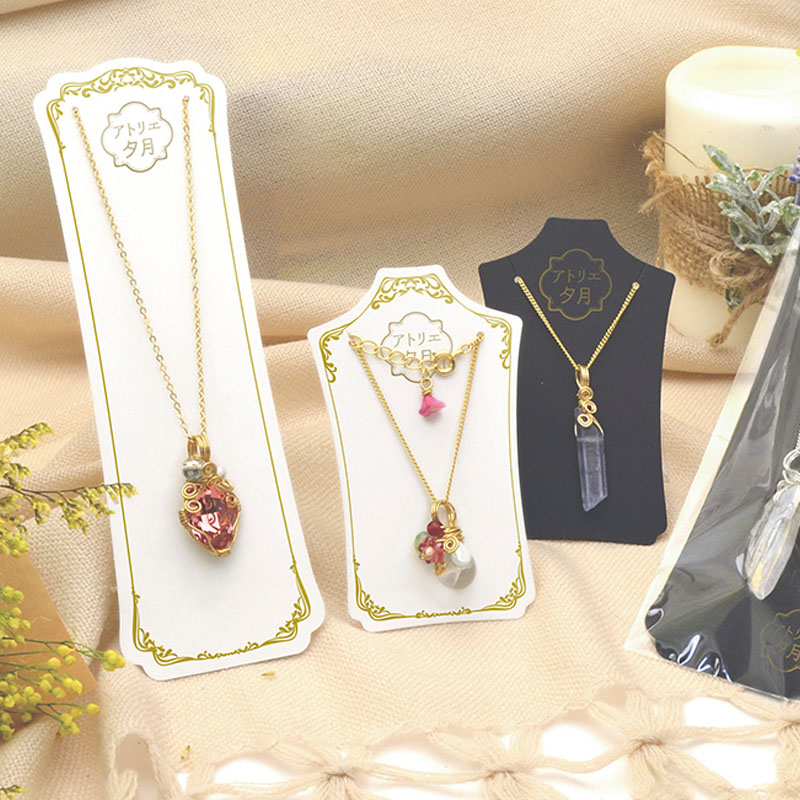 ササガワ ネックレス台紙 L 19-2672 ホワイト 12枚入り 1冊(ご注文単位5冊)【直送品】