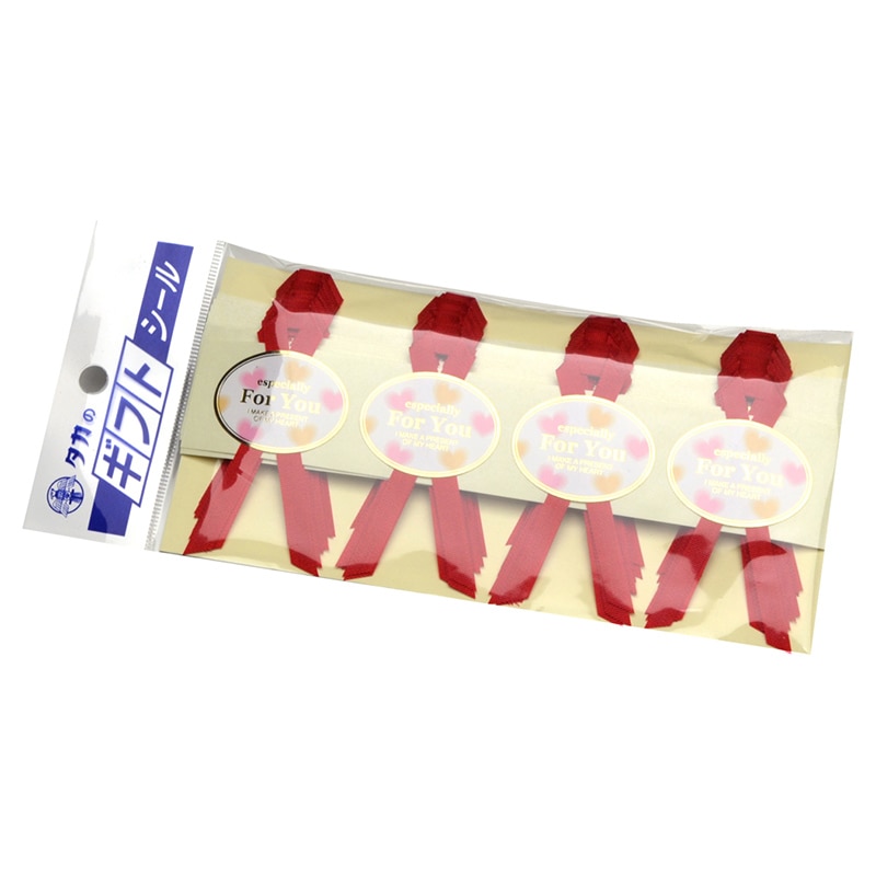 ササガワ ギフトシール For　You　赤 22-2917　60片 1冊（ご注文単位1冊）【直送品】