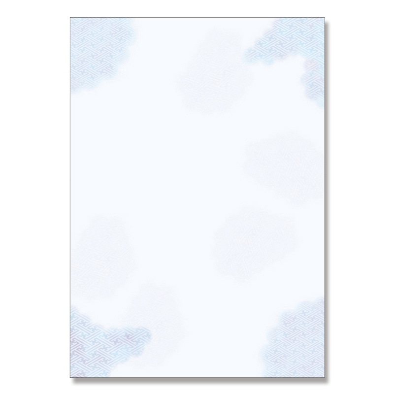 ササガワ 和柄OA用紙　和ごころ A4サイズ　1冊10枚入り 4-1001　青紗綾雲 1冊（ご注文単位5冊）【直送品】