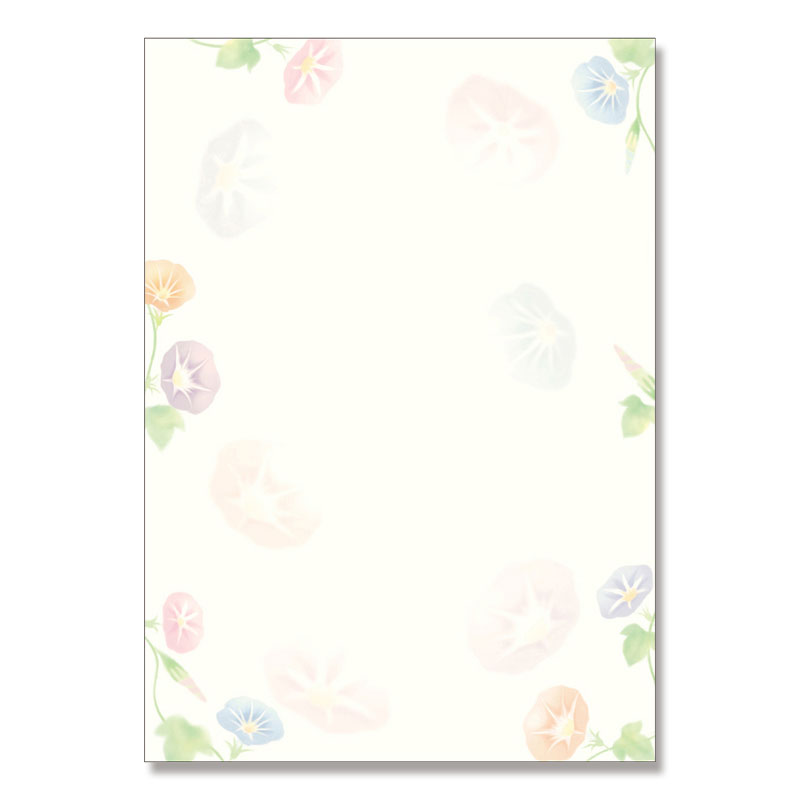 ササガワ 和柄OA用紙　和ごころ A4サイズ　1冊10枚入り 4-1015　朝顔 1冊（ご注文単位5冊）【直送品】