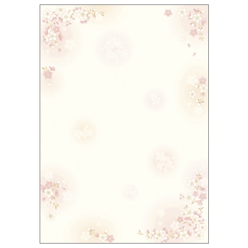 ササガワ 和柄OA用紙　和ごころ A4サイズ　1冊10枚入り 4-1020　枝桜 1冊（ご注文単位5冊）【直送品】